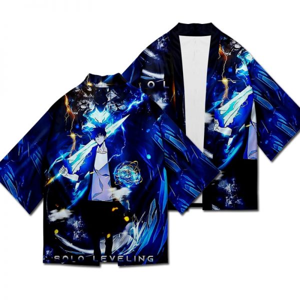 Solo Leveling Jin Woo Sung Yukata Japanese Cosplay Traditional Kimono Cardigan Harajuku Summer Haori Short Sleeve - Solo Leveling Merch Store