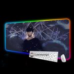 Solo Leveling Mouse Pads Table Pads Xxl Rgb Gaming Mouse Pad Mause Keyboard Accessories Luminous Mausepad