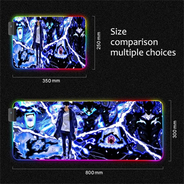 XGZ Solo Leveling Gamer RGB Mouse Pad Laptop Gaming Keyboard Locked Office Desk LED Gaming Accessories 2 - Solo Leveling Merch Store
