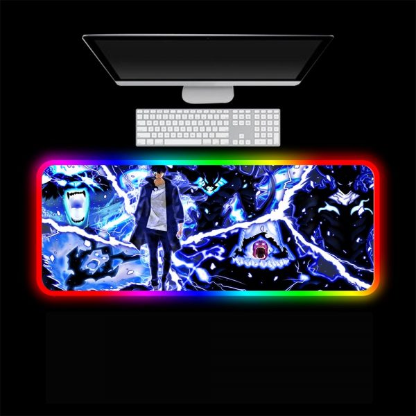 XGZ Solo Leveling Gamer RGB Mouse Pad Laptop Gaming Keyboard Locked Office Desk LED Gaming Accessories 3 - Solo Leveling Merch Store
