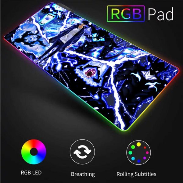 XGZ Solo Leveling Gamer RGB Mouse Pad Laptop Gaming Keyboard Locked Office Desk LED Gaming Accessories 4 - Solo Leveling Merch Store